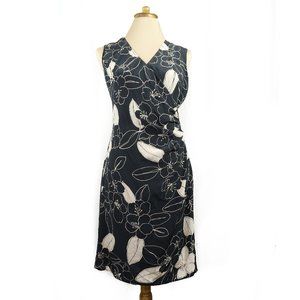 MaxMara 100% silk black & white floral dress, sz 8